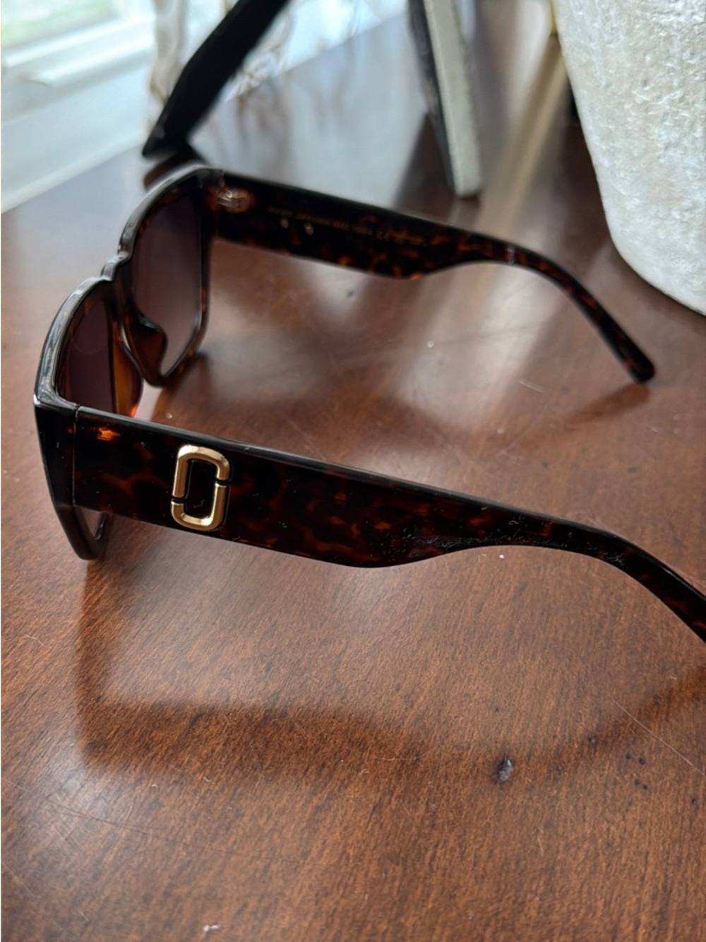 Marc Jacobs Tortoiseshell Square Sunglasses - Dark Brown Lenses - Picture 4 of 6